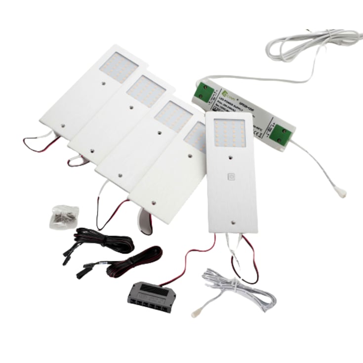 Loevschall Stella bänkbelysning, 5-kit, on-off-dim, aluminium