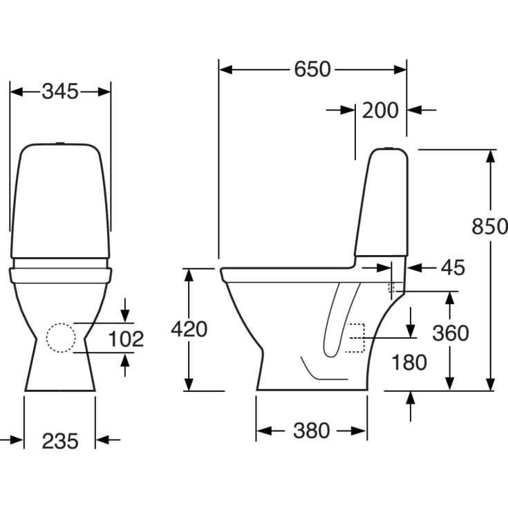 Gustavsberg 6510 Pacific toilet, hvid