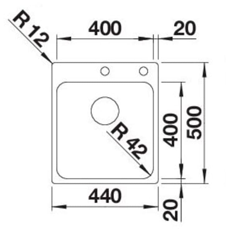 Blanco Solis 400-IF/A MXI køkkenvask, 44x50 cm, rustfrit stål