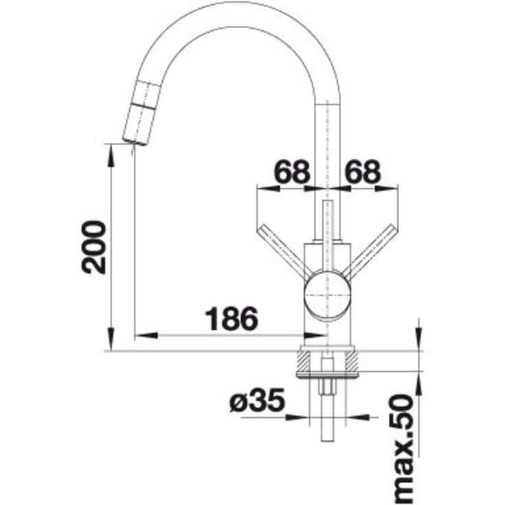 Blanco Mida-S køkkenarmatur, udtrækstud, antracit