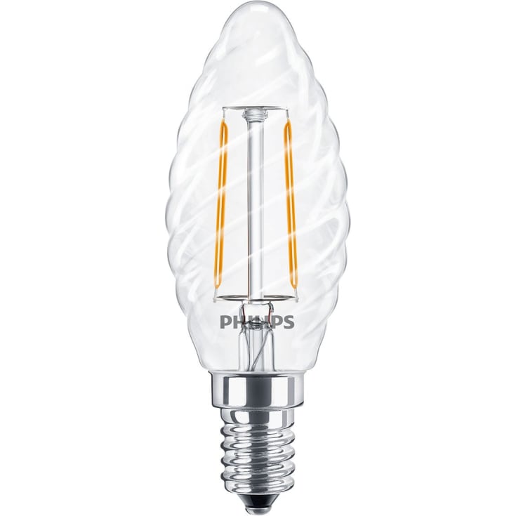 Philips CorePro E14 kronljuslampa, vriden, 2700K, 2W