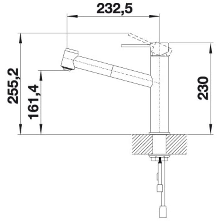 Blanco Ambis-S køkkenarmatur, udtrækstud, stål