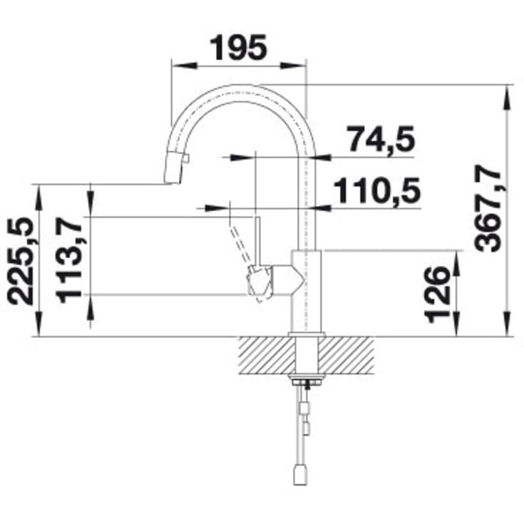 Blanco Candor-S køkkenarmatur, udtrækstud, stål