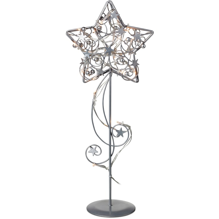 Markslöjd Hagberg adventsstjärna med ljus, 45 cm, silver