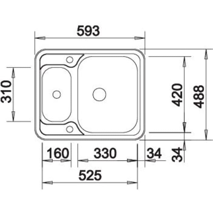 Blanco Lantos 6-IF MX MT køkkenvask, 59,3x48,8 cm, rustfrit stål