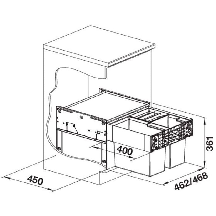Blanco Select II 50/3 affaldssystem, 35 liter, sort