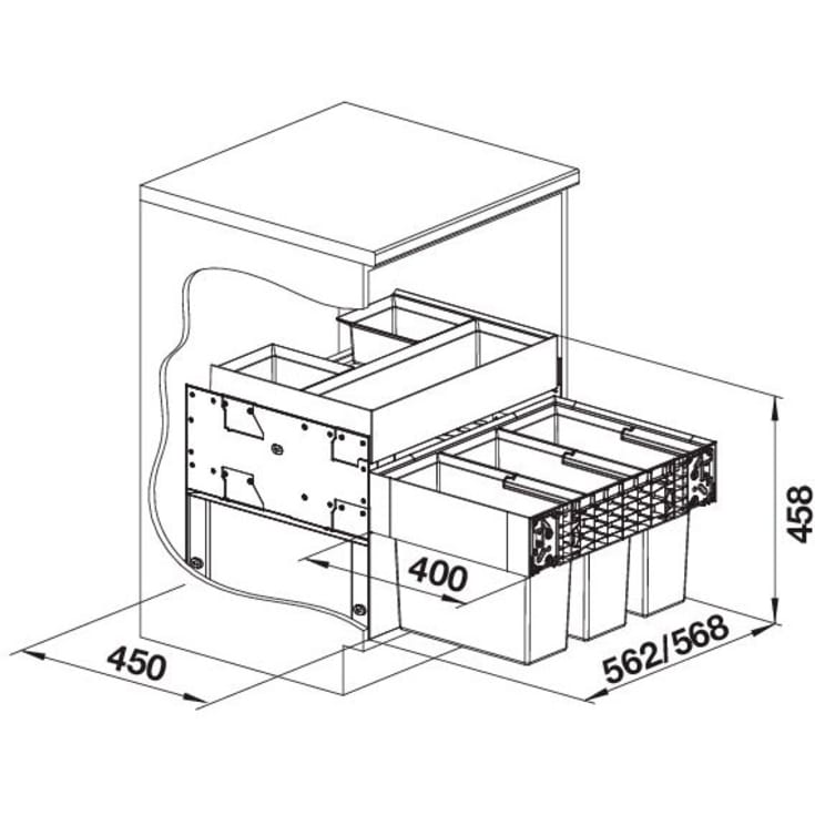 Blanco Select II 60/3 affaldssystem, 45 liter, sort