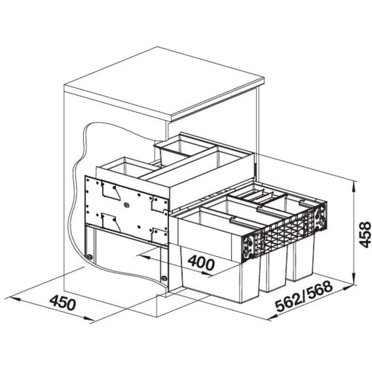 Blanco Select II 60/4 affaldssystem, 42 liter, sort