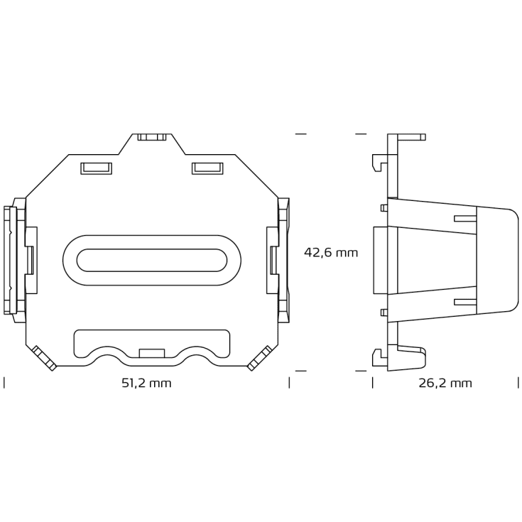 Nordtronic Clips til Box til DIN-skinnemontering, 5 stk