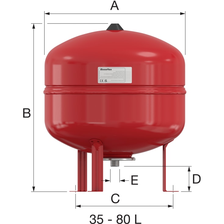 Flamco Baseflex expansionstank 35 L/1,5 bar (6BAR)