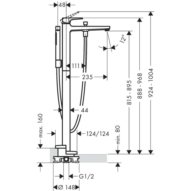 Hansgrohe Metropol kararmatur med brusesæt, mat sort