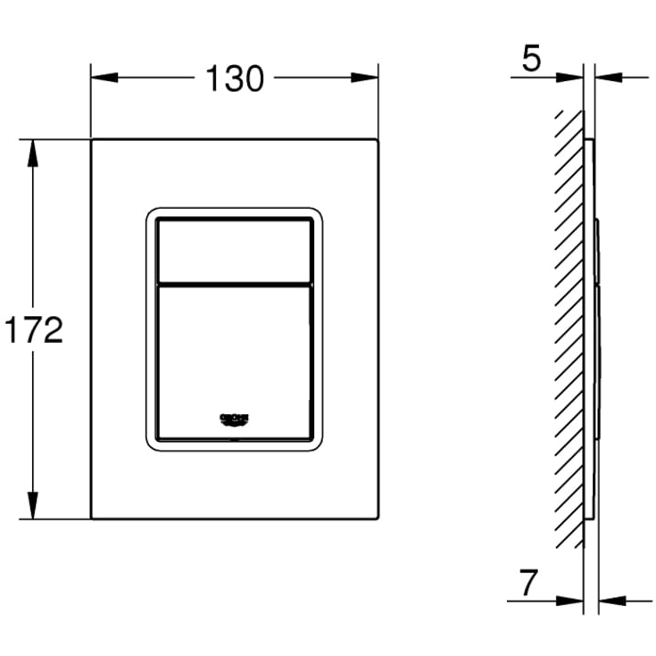 Grohe Skate Cosmopolitan S betjeningsplate, børstet messing