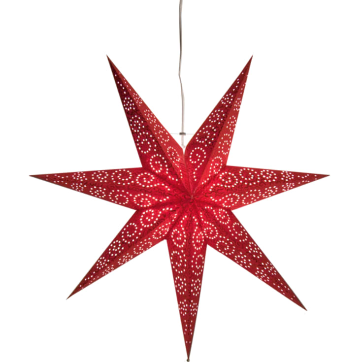 10 st Star Trading Antique adventsstjärna med ljus, 60 cm, röd
