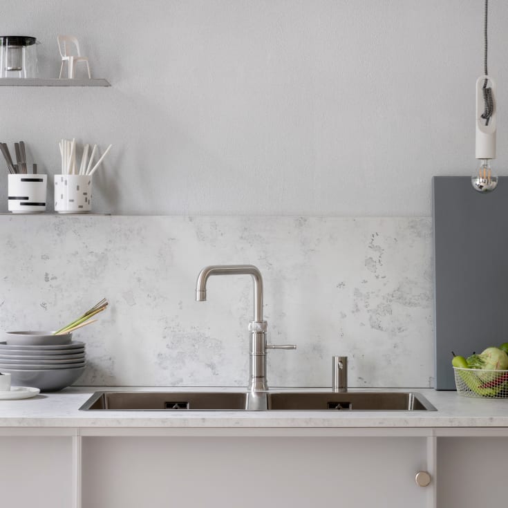 Quooker Classic Fusion Square kjøkkenkran med kokende vann, stål