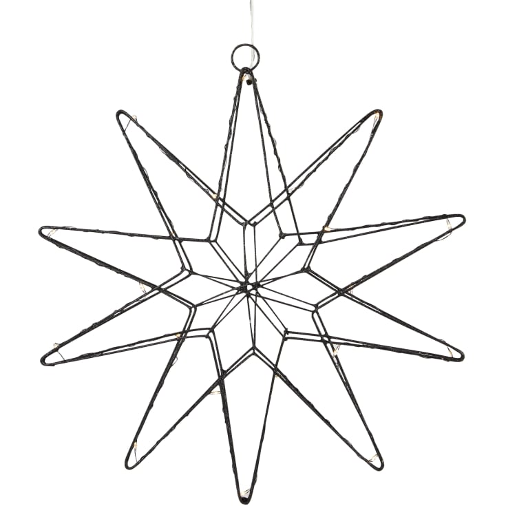 Markslöjd Gleam adventsstjärna med ljus, svart