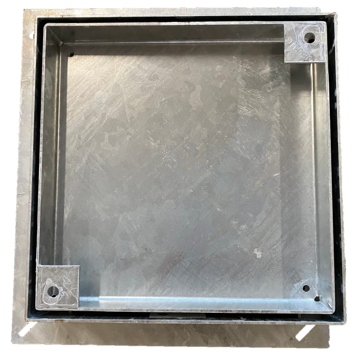 Jesmig afløbsrist Ø315/425 til fliser, fast karm, 10-59 mm