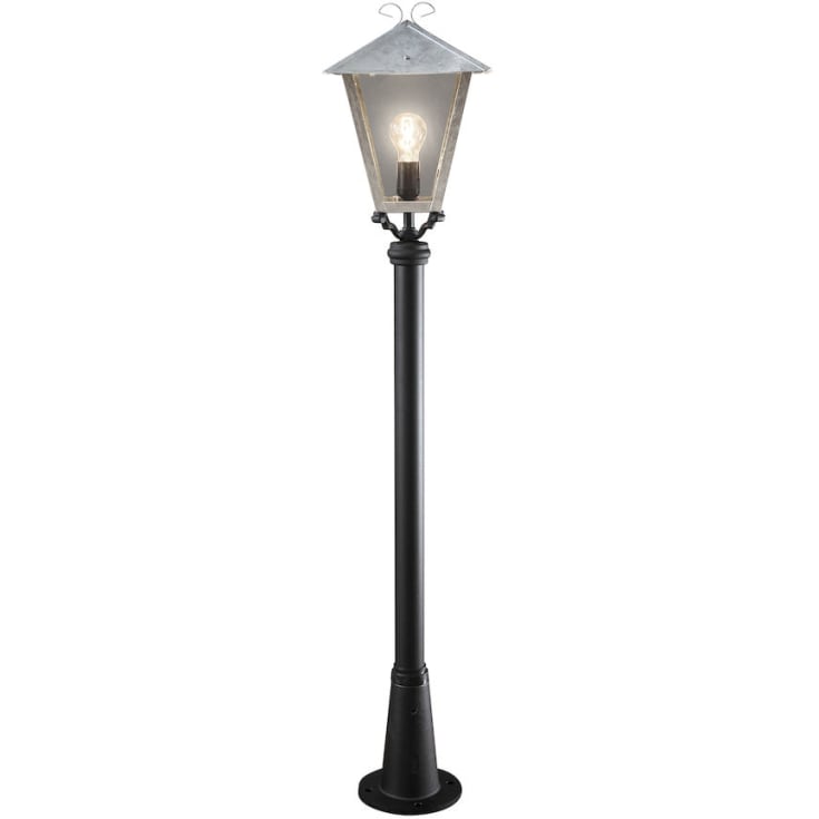 Konstsmide Benu bedlampe E27, galvaniseret, inklusiv stolpe