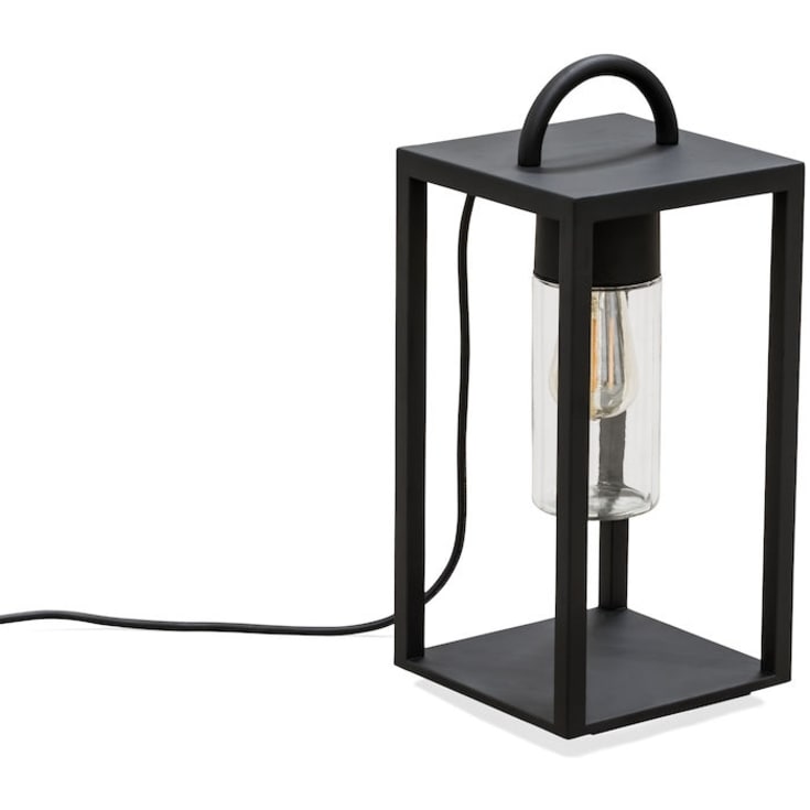Konstsmide Bologna terrasselampe E27, 45,5 cm, sort+klart glas