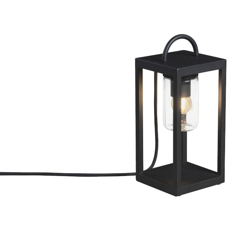 Konstsmide Bologna terrasselampe E27, 33 cm, sort+klart glas