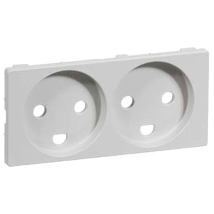 LK Fuga stikkontakt med jord, 2 modul, lysegrå