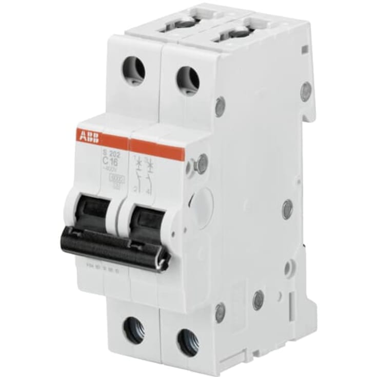 Strömbrytare C 4A 2P, 6kA, S202-C4
