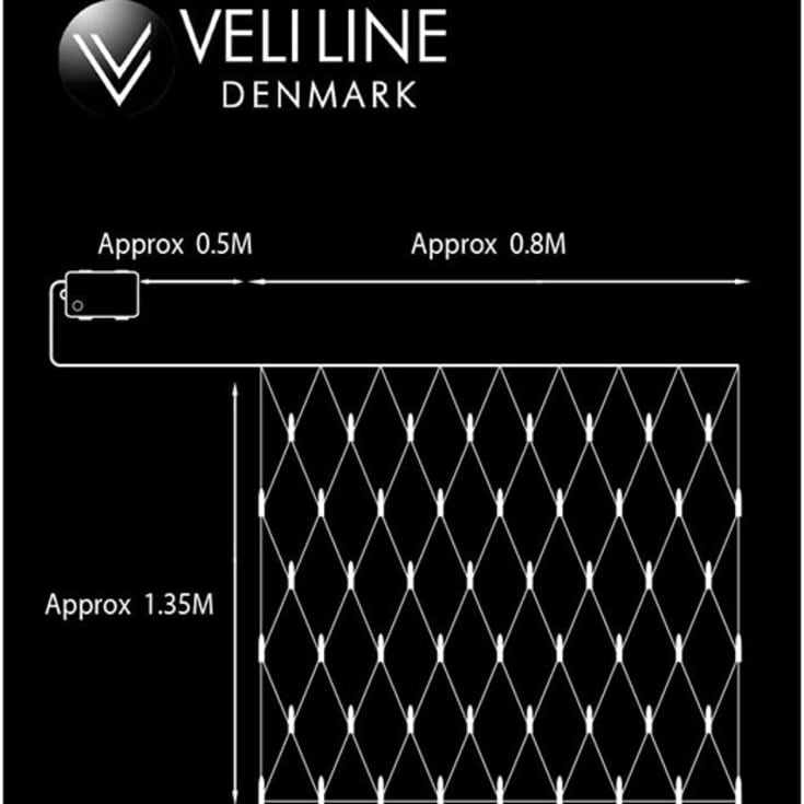 Veli Line ljusslinga utomhus, batteri, 80 flerfärgade ljus