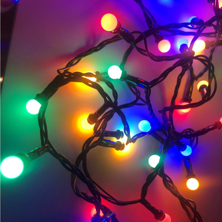 12 stk Veli Line Snebær lyskæde, farvet lys, 100 lys