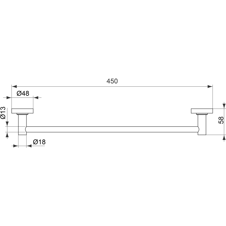 Ideal Standard IOM håndklædestang, 45 cm, mat sort