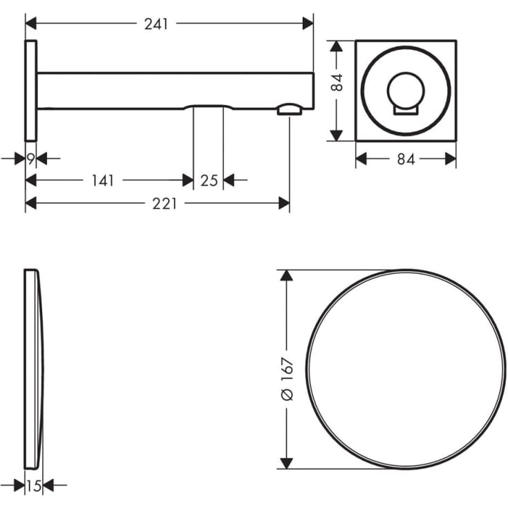 Axor Uno håndvaskarmatur, berøringsfri, krom