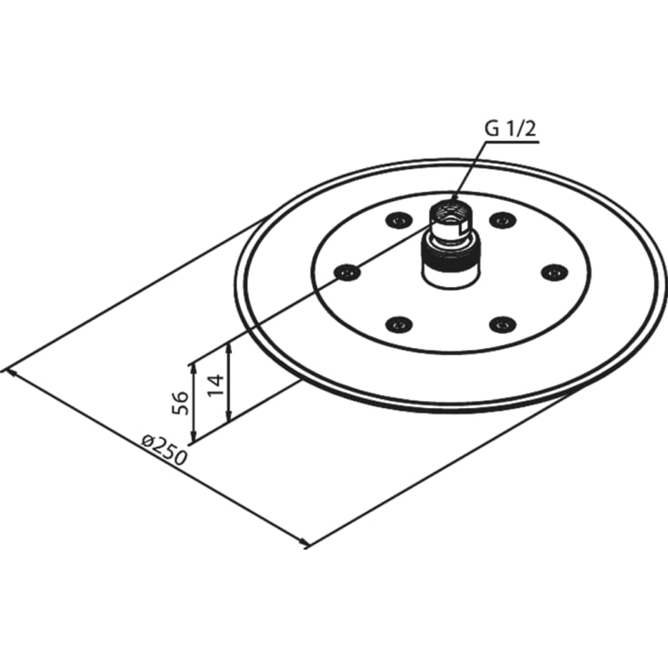 Damixa Silhouet brusehoved, Ø25 cm, vandbesparende, krom