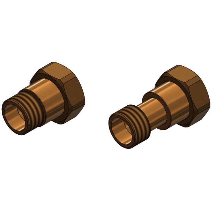 JCH 3/4"X1/2" Bevegelig skrukobling rødgods 31,5-45mm Type2086