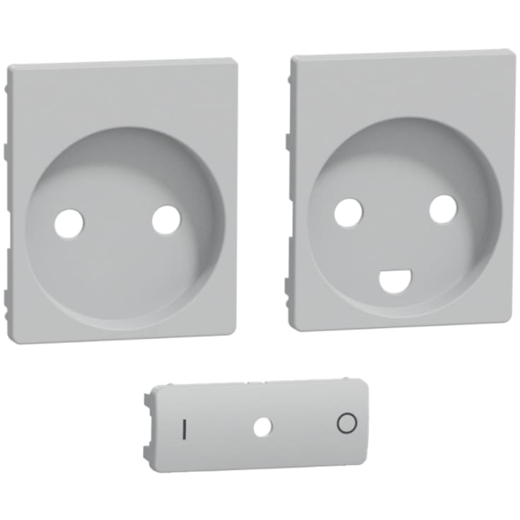 LK Fuga Wiser tangent/afdækning for stikkontakt, 1½ modul, lysegrå