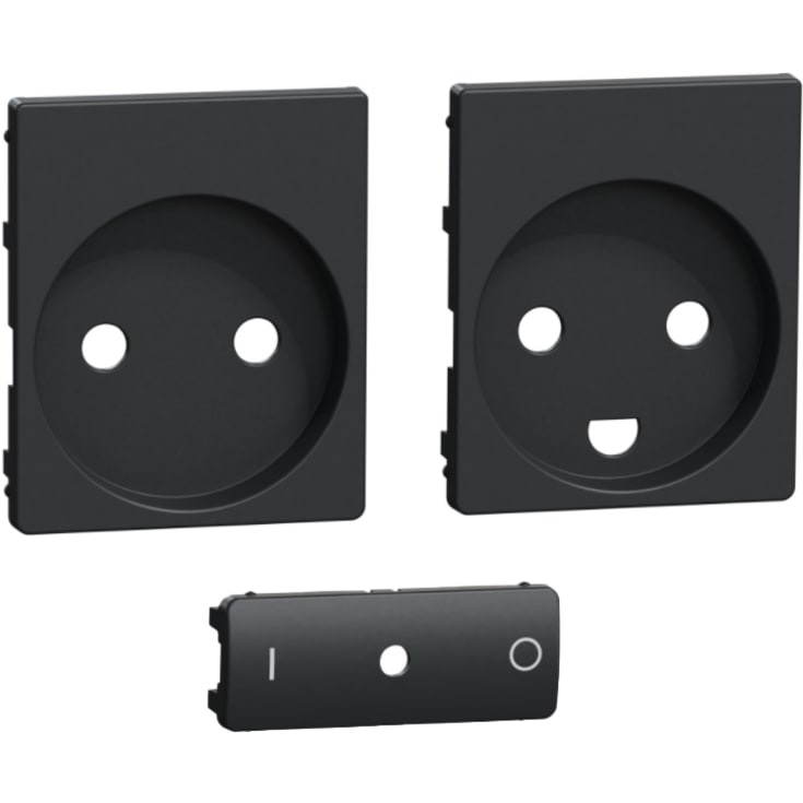 LK Fuga Wiser stikkontakt med jord, 1½ modul, koksgrå