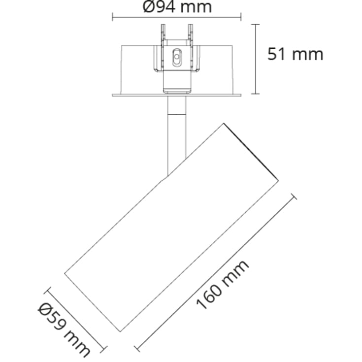 SG Tube Mini R loftlampe, 2700K, sort