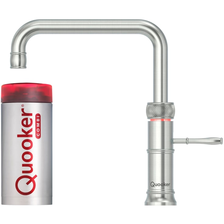 Quooker Classic Fusion Square Combi køkkenarmatur, kogende vand, stål