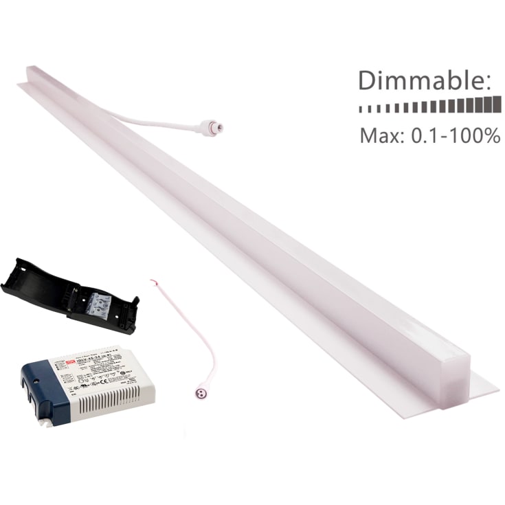 Green:ID LED skinne, troldtekt, innfelt, driver, 120 cm, 3000K