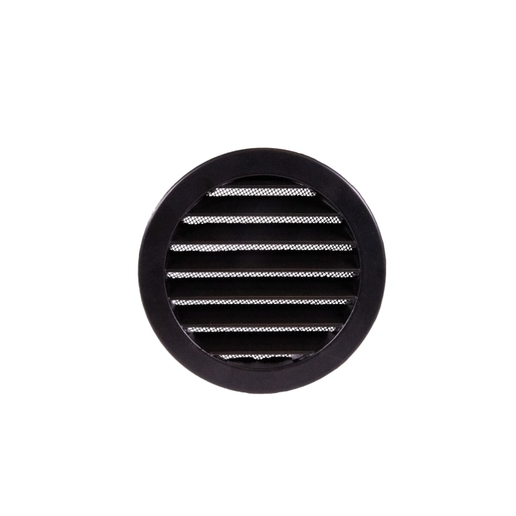 Duka metall utvendig rist DUSAV Ø100 mm, sort
