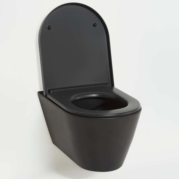 Kartell Laufen væghængt toilet, uden skyllekant, mat sort