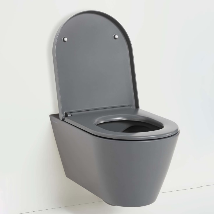 Kartell Laufen væghængt toilet, uden skyllekant, mat grå