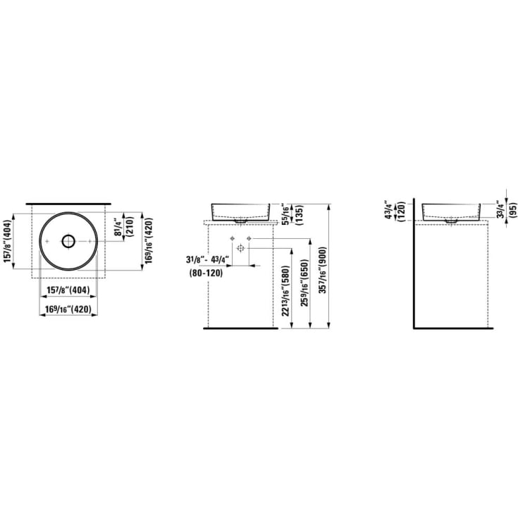 Kartell Laufen servant, Ø42 cm, matt grafitt