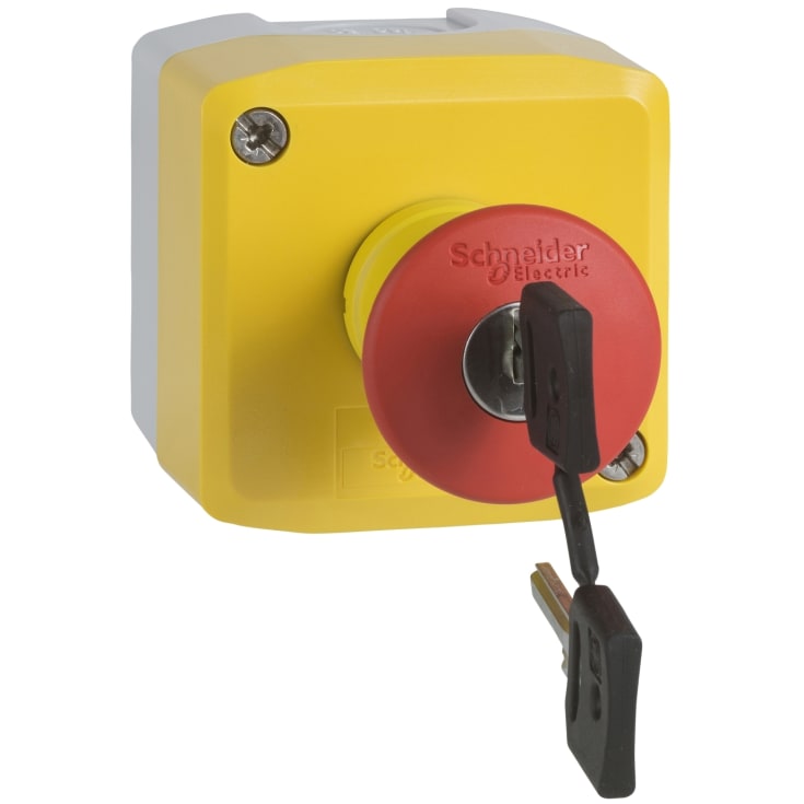 Schneider Harmony XALK nødstop komplet, Ø40, 1NO/2NC, med nøgle