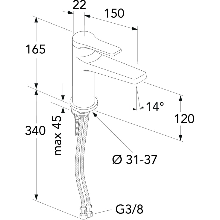 Gustavsberg Epic håndvaskarmatur, børstet messing