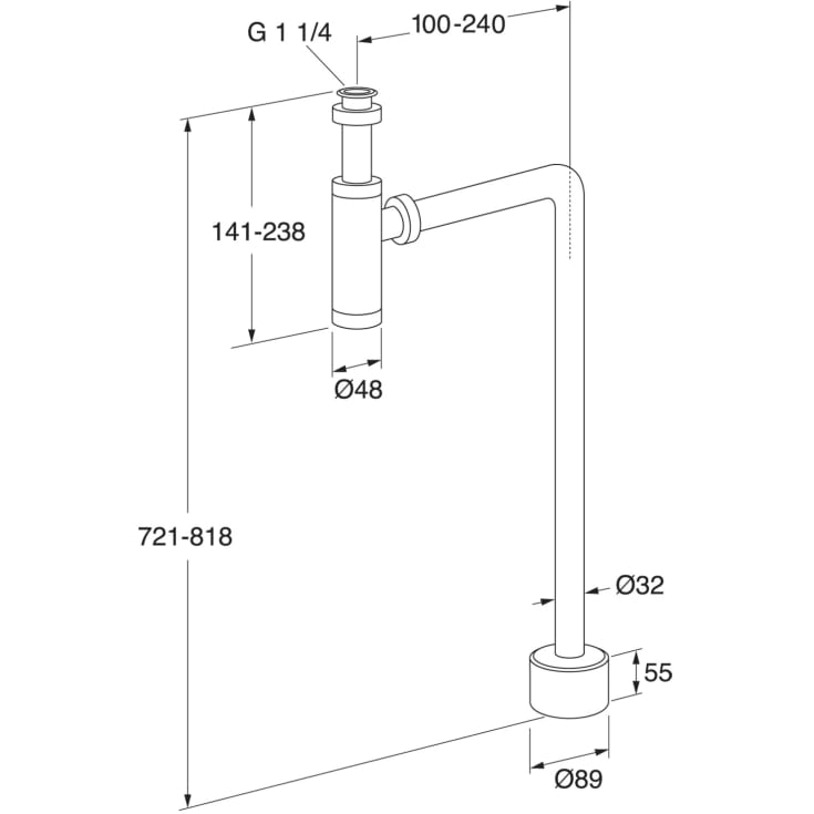 Gustavsberg vandlås, krom