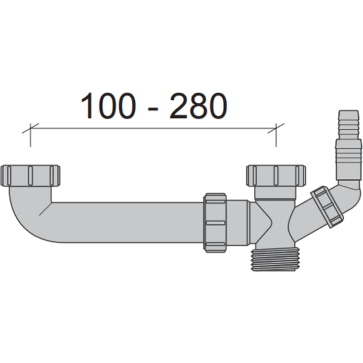 Jafo T-förbindning, 1 1/2", grå