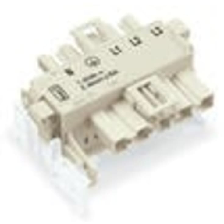 20 stk Linect T-stykke; 5-polet; Kodn. A; 1 indgang; 2 udgange; hvid