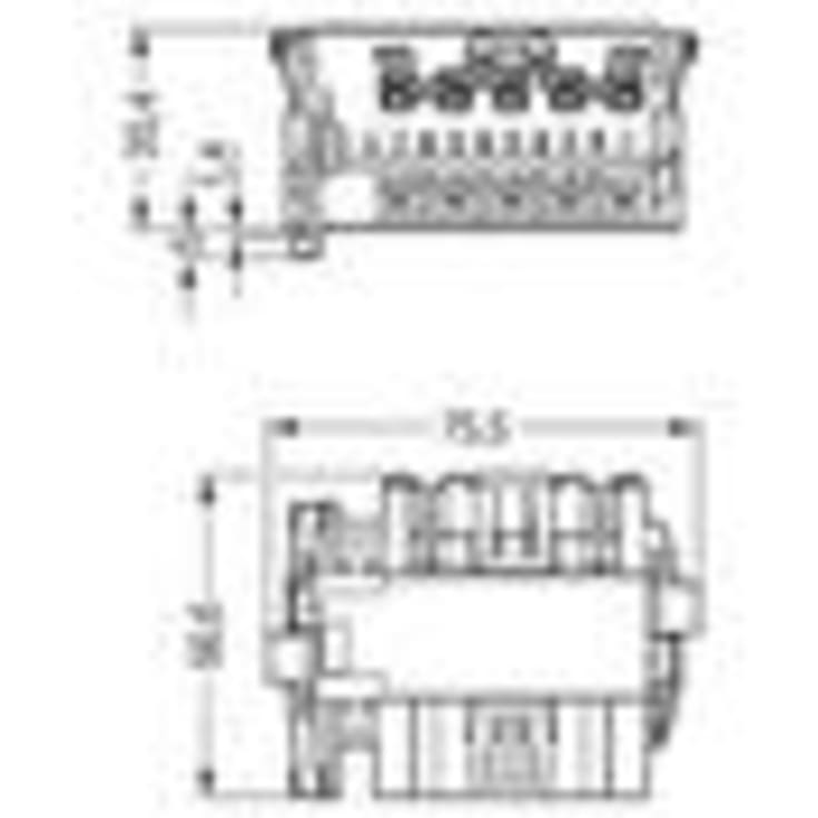 20 stk Linect T-stykke; 5-polet; Kodn. A; 1 indgang; 2 udgange; hvid
