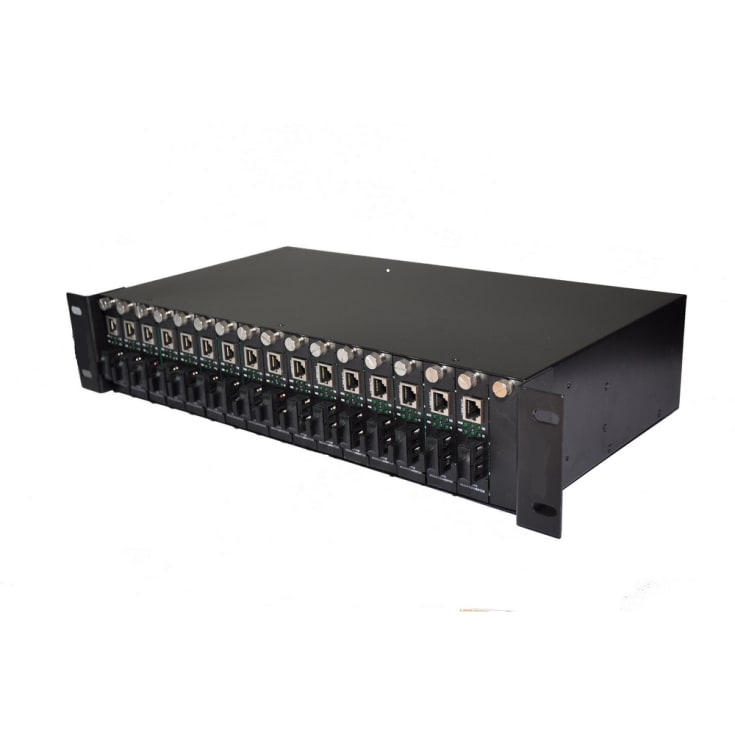MEDIEOMVÄNDARE CHASSI 19" 14 SLOT 2XPOWER SUPPLY 230vV ES1914-220V