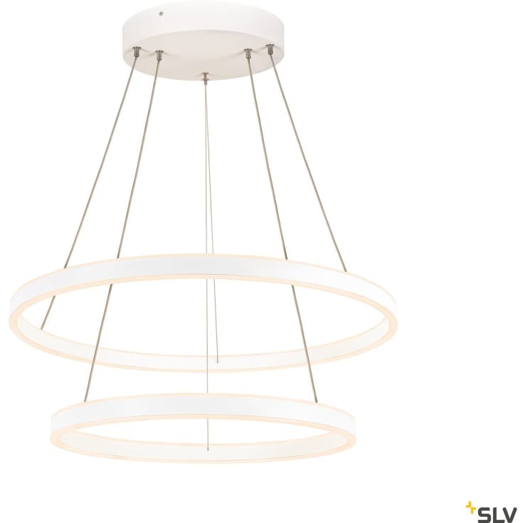 SLV One Double pendellampa, vit, Ø60 cm