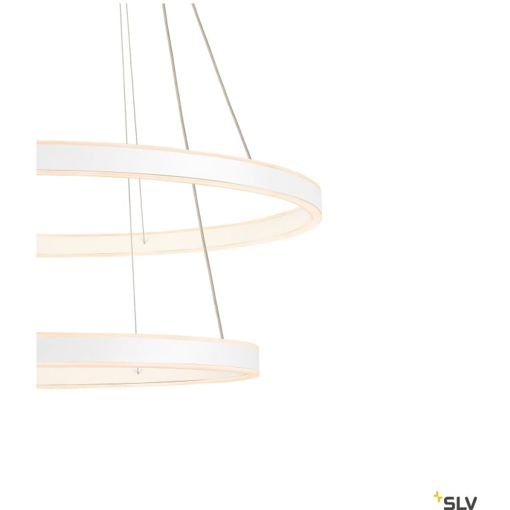 SLV One Double pendellampa, vit, Ø60 cm
