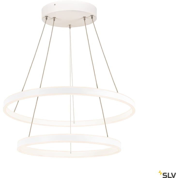 SLV One Double pendellampa, vit, Ø60 cm